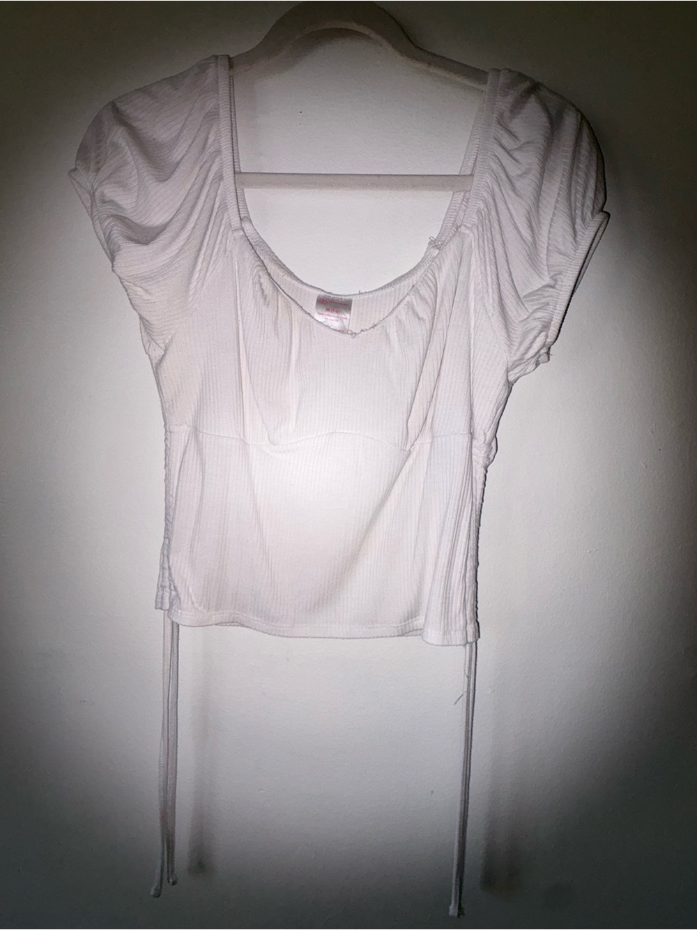 White puff sleeve Short Sleeve Top